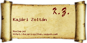Kajári Zoltán névjegykártya